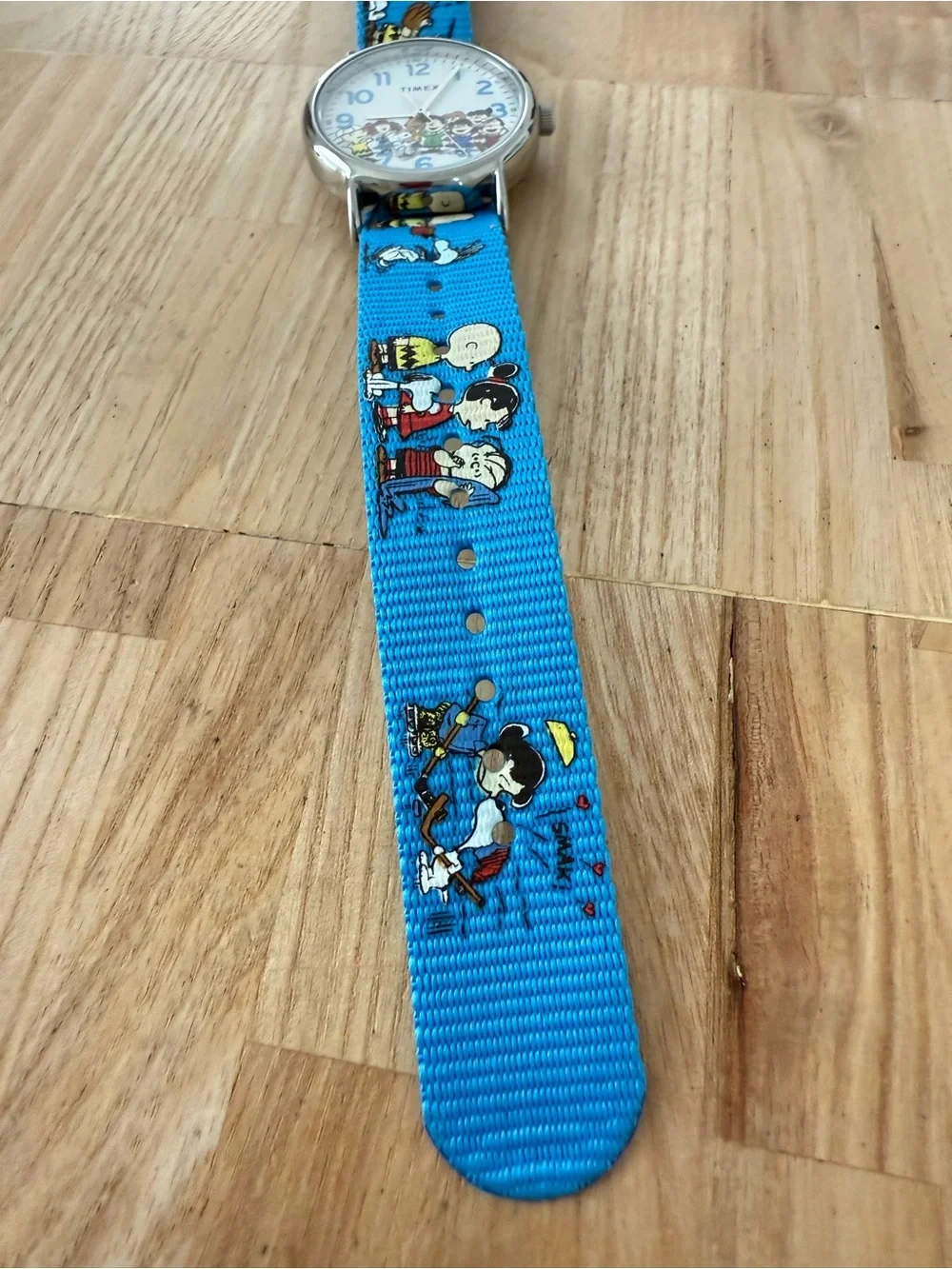 Timex peanuts weekender blue nylon strap watch NEW BATTERY
